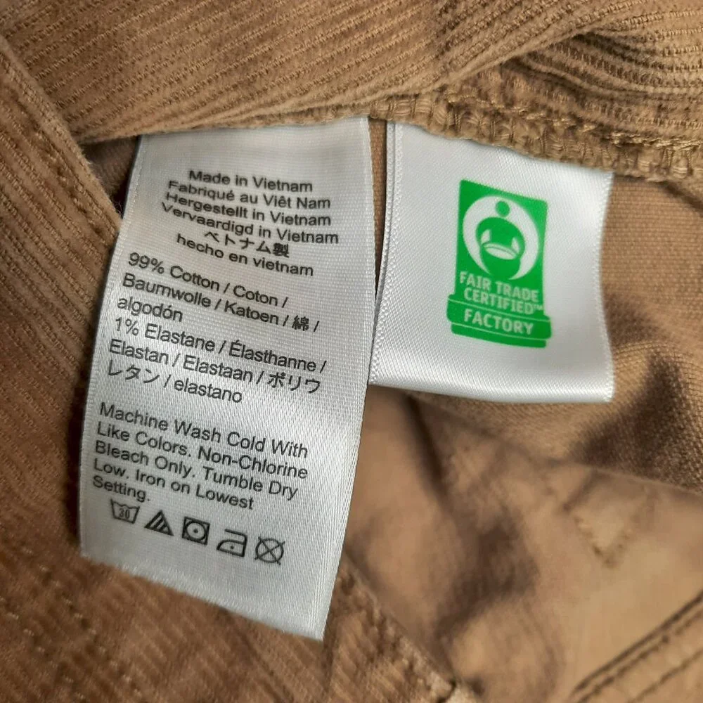 J.Crew 770 Straight Fit Corduroy Pants Men's 38x32 Tan Brown Stretch Cotton